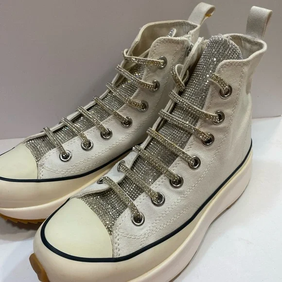 Steve Madden Womens Berker White Rhinestone Platform High Top Sneakers Size 9M - Picture 4 of 8